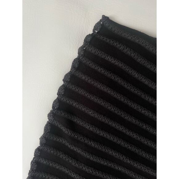 Calvin Klein dark gray Knit Sweater Dress Scalloped babydoll feminine - Picture 6 of 9